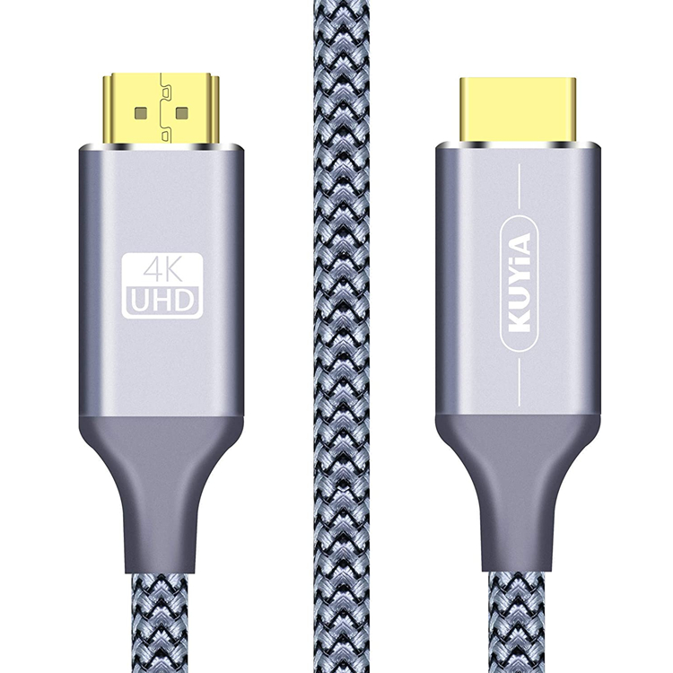 KUYiA HDMI Cable 4K/60hz Ultra HD High Speed 18Gbps ,2M/6.5ft HDMI 2.0 Gold Plated Braided Cable