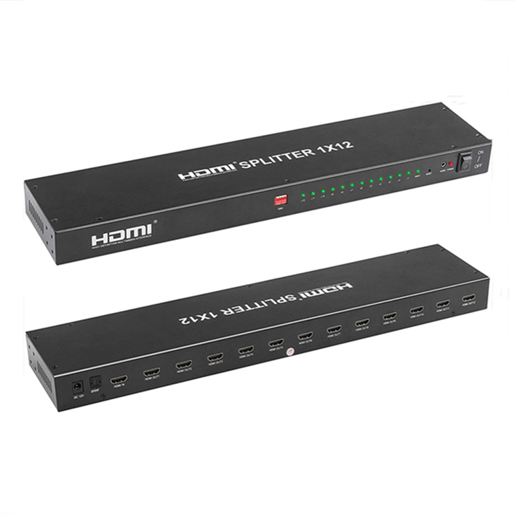1X12 HDMI Splitter, HD 1080P Video and Audio Converter Compatible with Xbox, PS4, HDTV, Projector