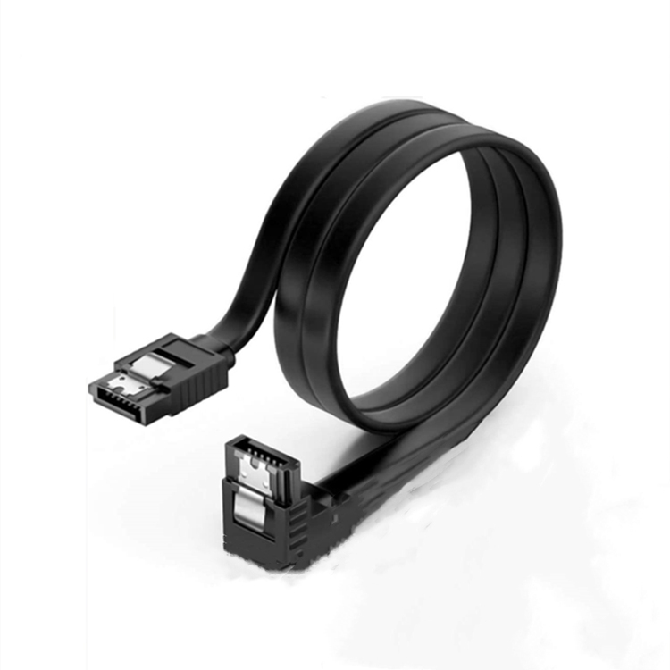 KUYiA SATA Cable III, 35cm Locking Latch Straight to 90 Degree Right Angled Data Leads 6Gbps Speed