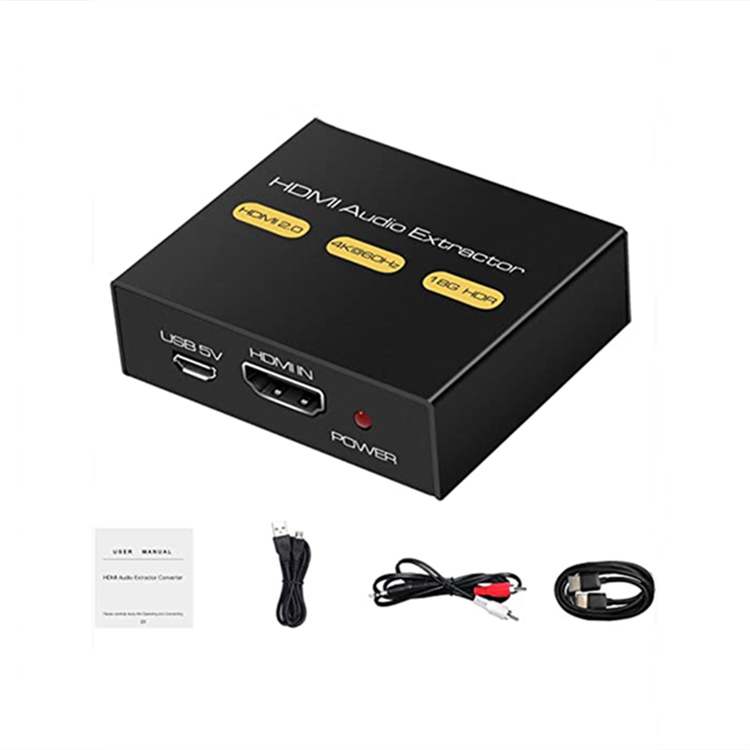 HDMI 2.0 Audio Extractor, KUYiA HDMI to HDMI Video and Audio Converter with 3.5mm Stereo Audio Out