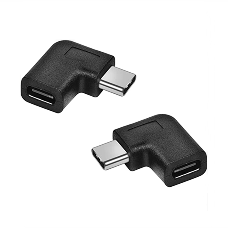 USB C to C 90 Degree Angled Right Left Adapter, KUYiA Hi-Speed USB C3.1 Extension Connector -2 Pack
